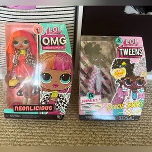 L.O.L. Surprise! O.M.G. Neonlicious Doll - Orange and Pink Hair & L.O.L. Tweens